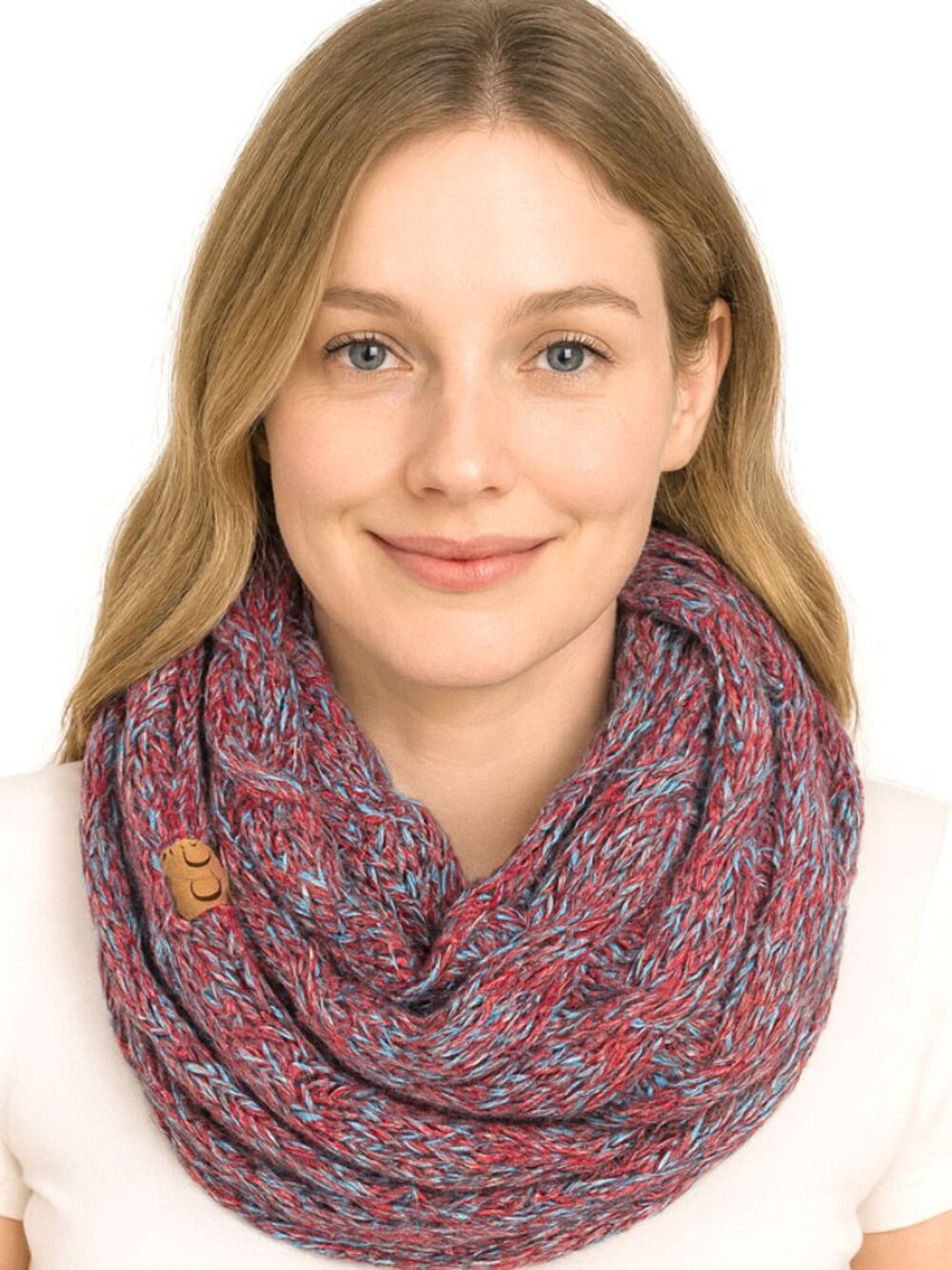C.C Four Tone Knit Neck Warmer Infinity Scarf